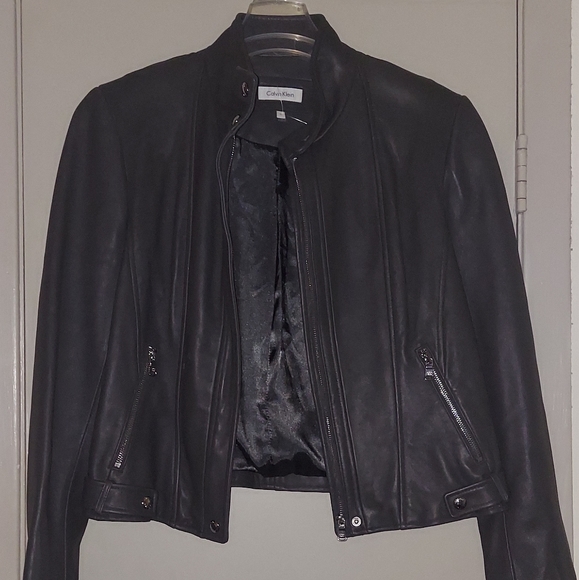 Calvin Klein Jackets & Blazers - Calvin Klein / Leather Lined Moto Jacket